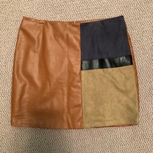 Faux leather and suede skirt!